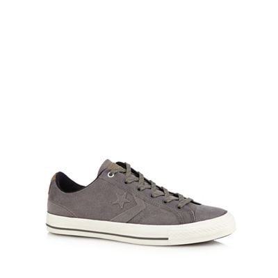 Dark grey 'Canvas Star' suede lace-up trainers